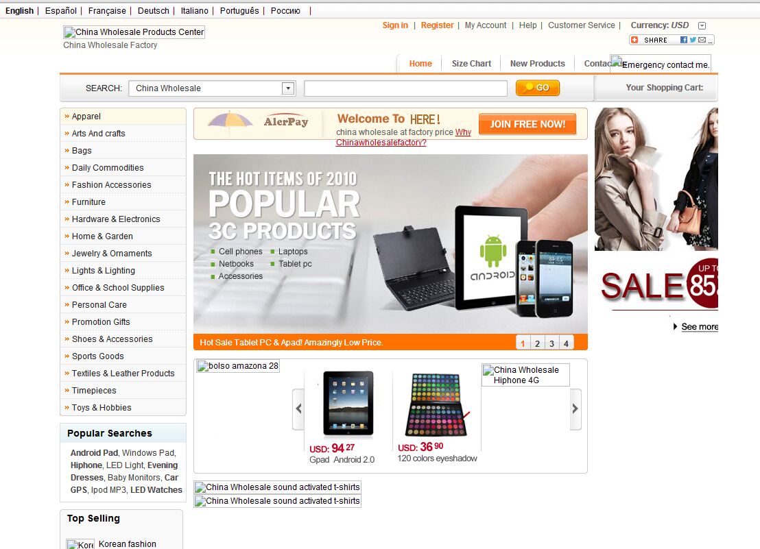 http://www.chinawholesalefactory.com/ zencart建站,仿易店网模板